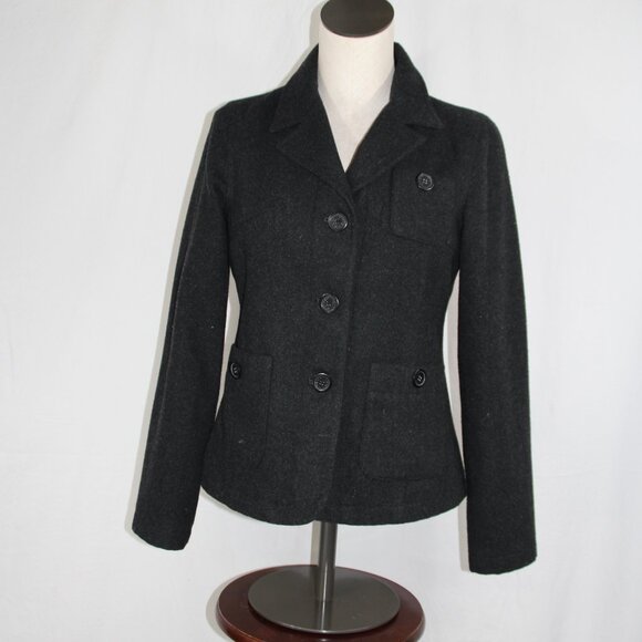 American Eagle Women's Blazer Pea Coat Gray Wool Blend Size Small - Picture 4 of 5